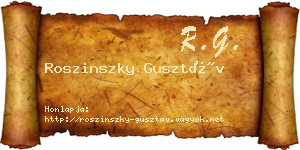 Roszinszky Gusztáv névjegykártya